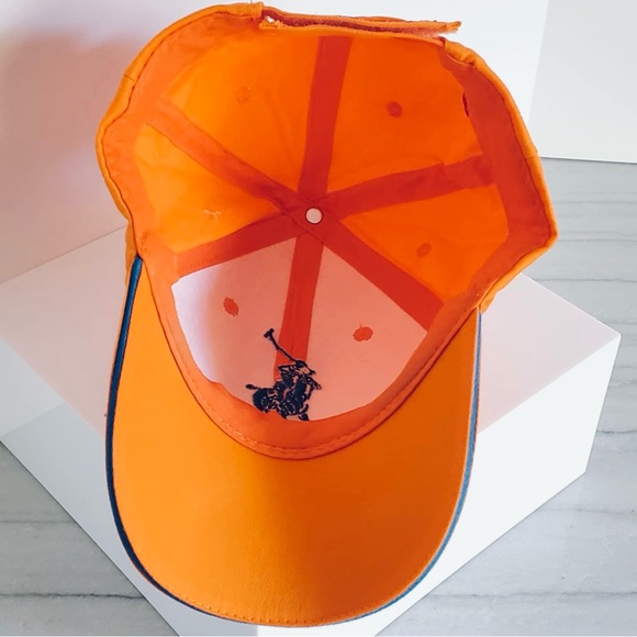 Polo Ralph Lauren Hat Cap Mens 4 Strapback Adjustable Orange Fragrance Big Pony - Picture 6 of 6